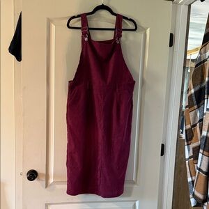 Elegant Burgundy Pinafore Dress